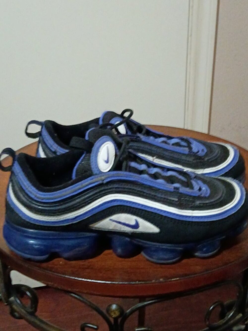 Nike Air VaporMax 97 Shoes Youth Size 4.5Y Black Purple Striped BV1153-001